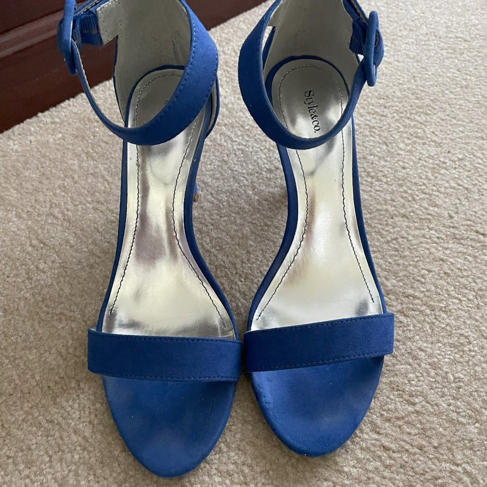 Style & Company Royal Blue Suede Stiletto Sandals
